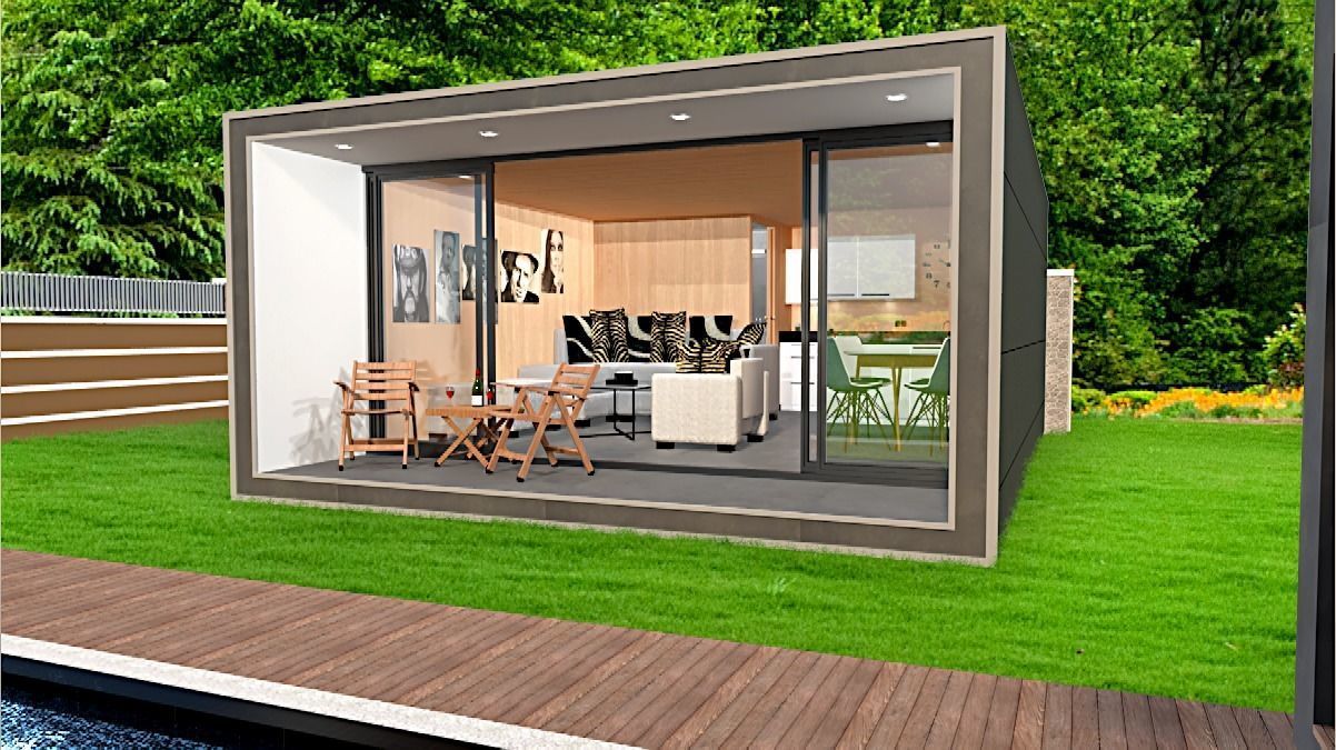 MOBILE HOME POOL HOUSE GARDEN OFFICE  GUEST HOUSE RENTAL UNIT Low-poly 3D model_2