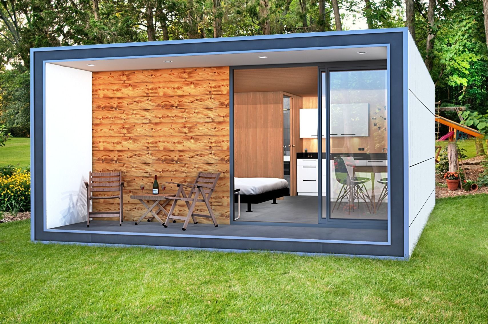 MOBILE HOME POOL HOUSE GARDEN OFFICE  GUEST HOUSE RENTAL UNIT Low-poly 3D model_5