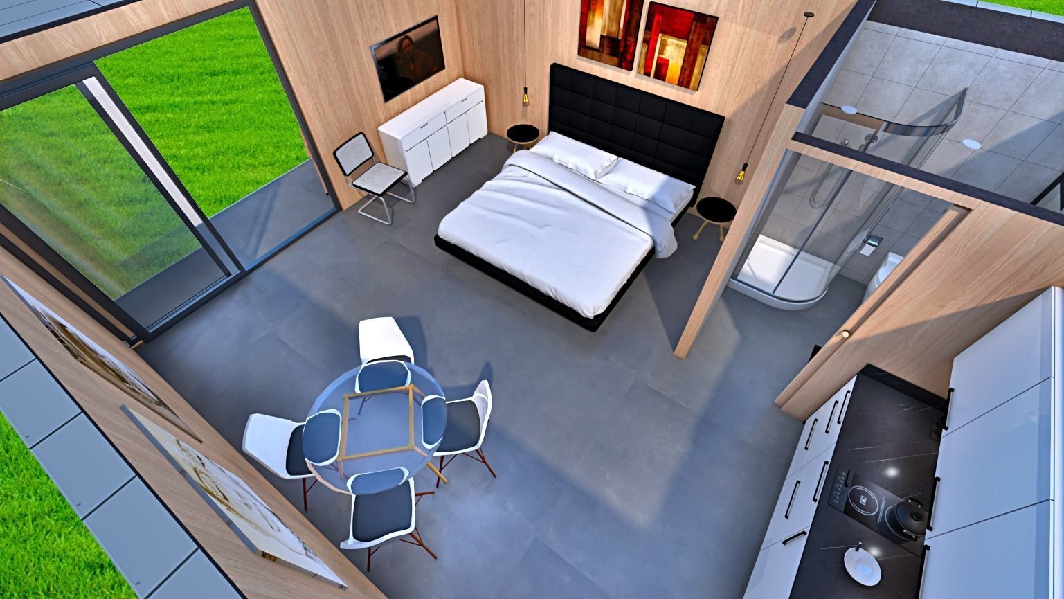 MOBILE HOME POOL HOUSE GARDEN OFFICE  GUEST HOUSE RENTAL UNIT Low-poly 3D model_3