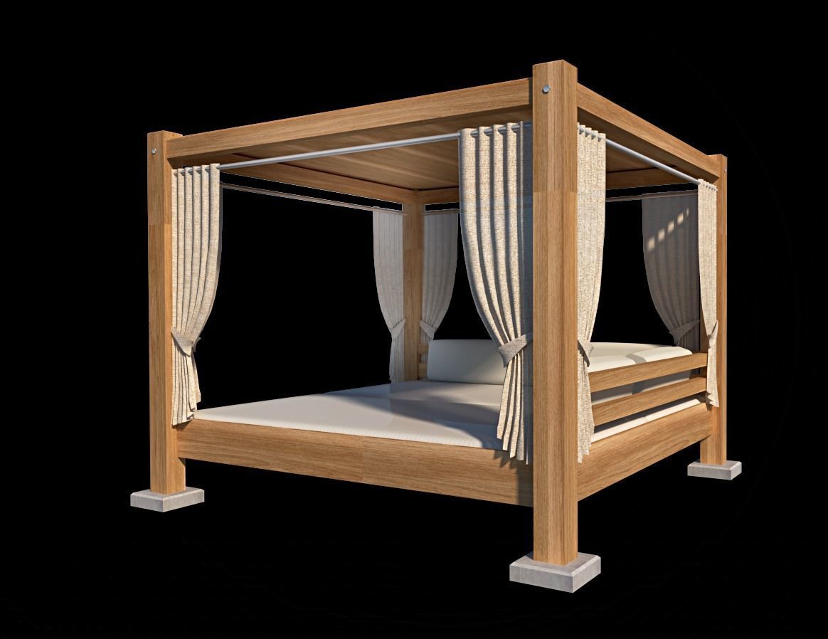 modern designed beach garden pavilion 3dmodel Low-poly 3D model_2