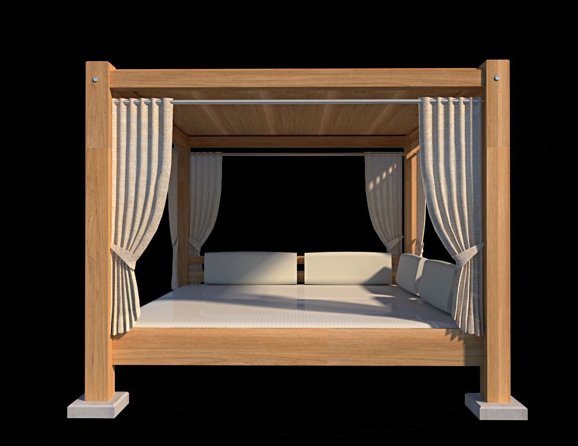 modern designed beach garden pavilion 3dmodel Low-poly 3D model_5