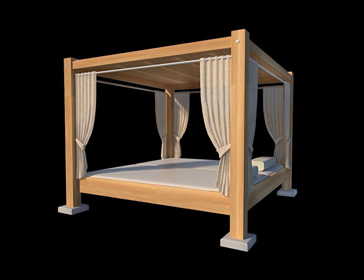 modern designed beach garden pavilion 3dmodel Low-poly 3D model_4