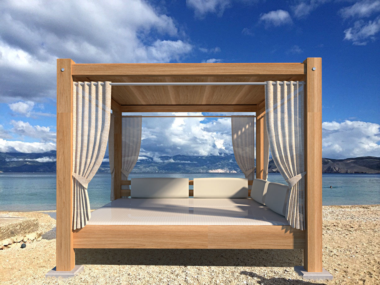 modern designed beach garden pavilion 3dmodel Low-poly 3D model_1