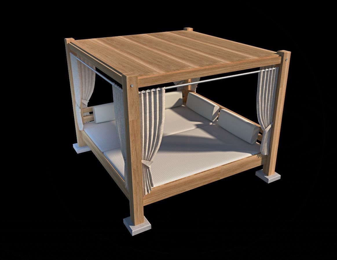 modern designed beach garden pavilion 3dmodel Low-poly 3D model_3