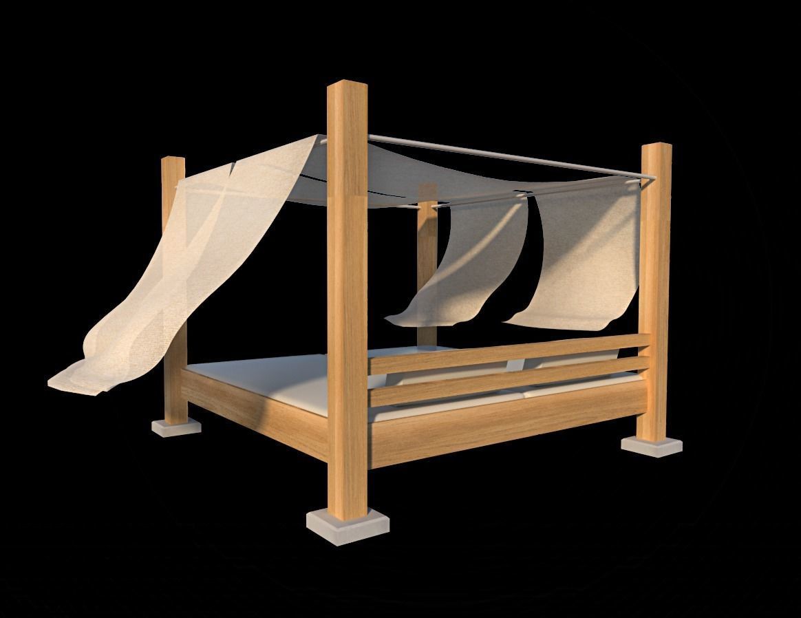 modern designed beach garden pavilion 3dmodel Low-poly 3D model_6