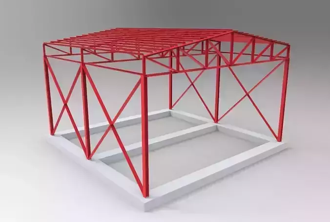 Industrial Steel Shed 3D model