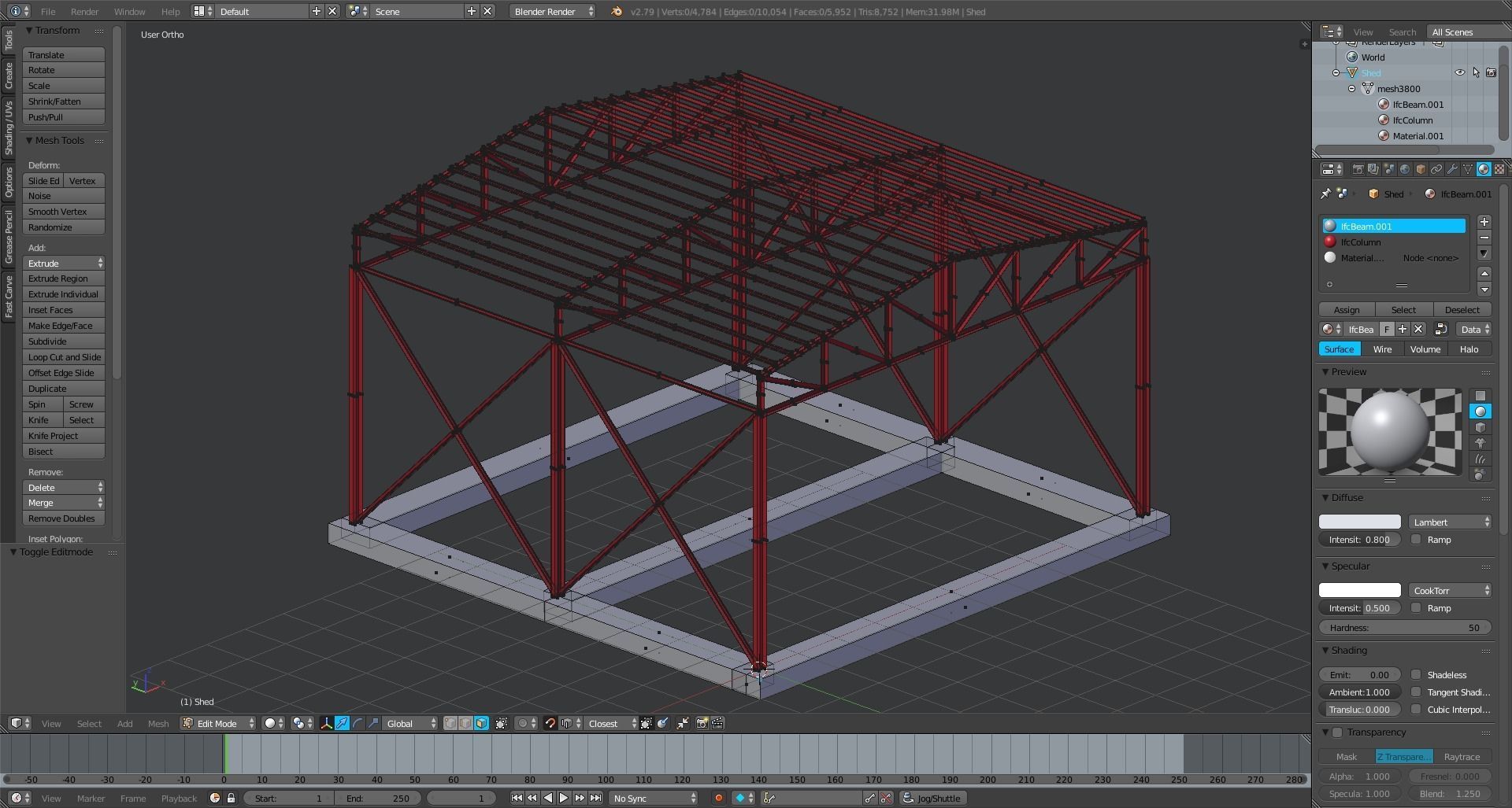 Industrial Steel Shed 3D model_5