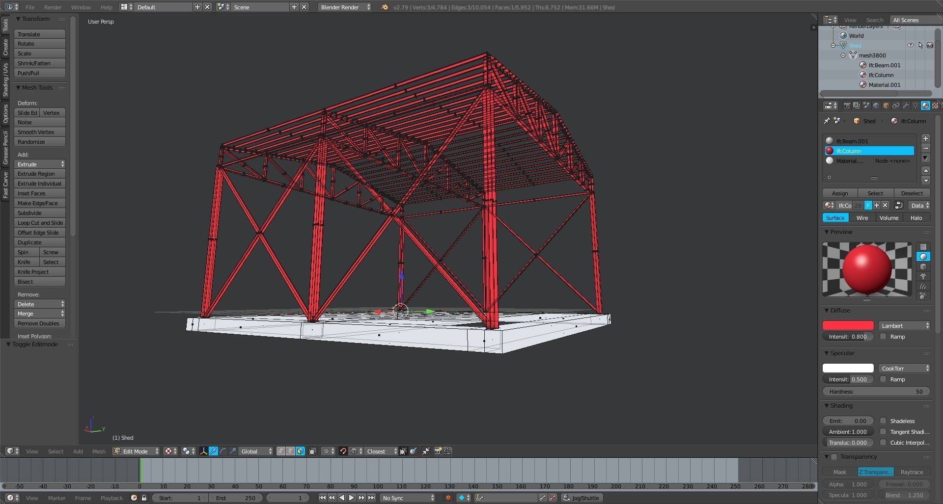 Industrial Steel Shed 3D model_4