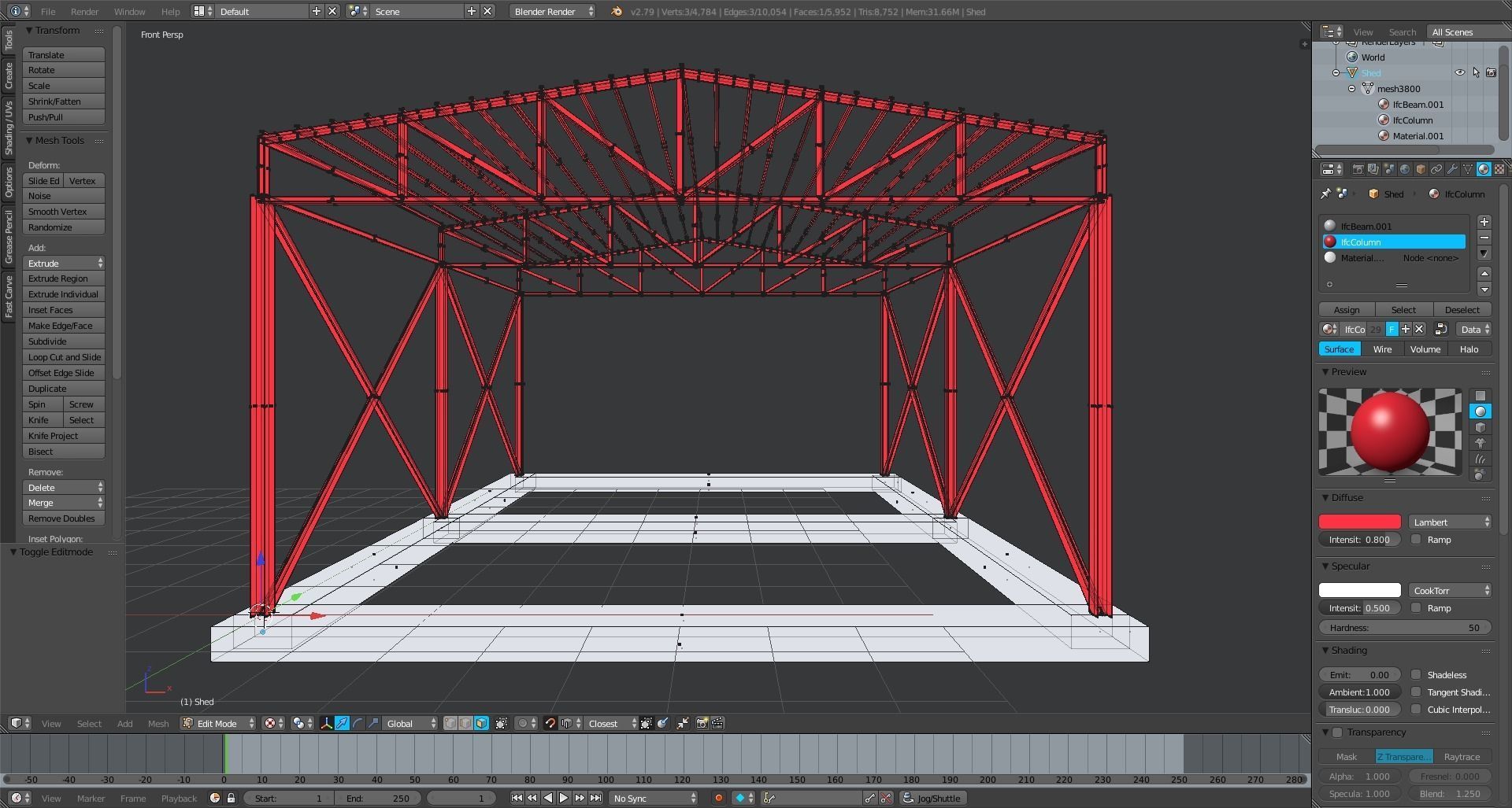 Industrial Steel Shed 3D model_3