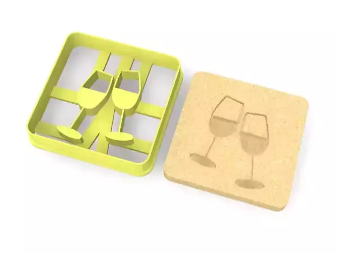 Wine glasses cookie cutter