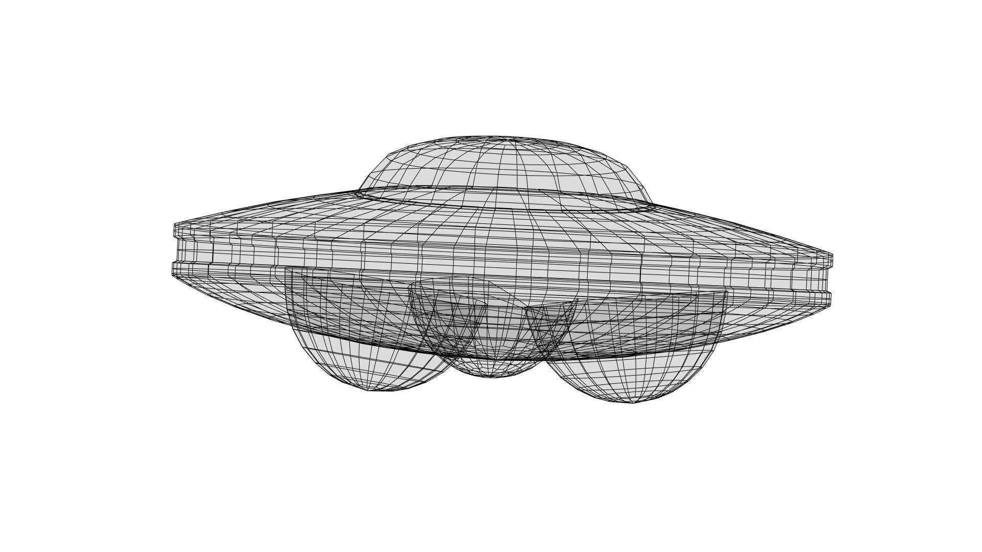 Low Poly Animated UFO With PBR Material Low-poly 3D model_10