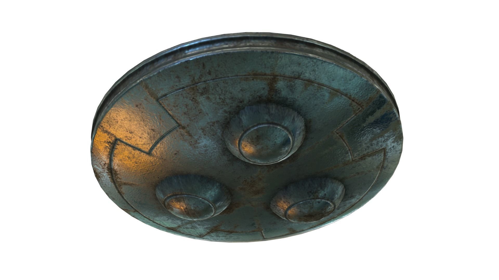 Low Poly Animated UFO With PBR Material Low-poly 3D model_3