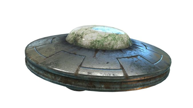 Low Poly Animated UFO With PBR Material Low-poly 3D model