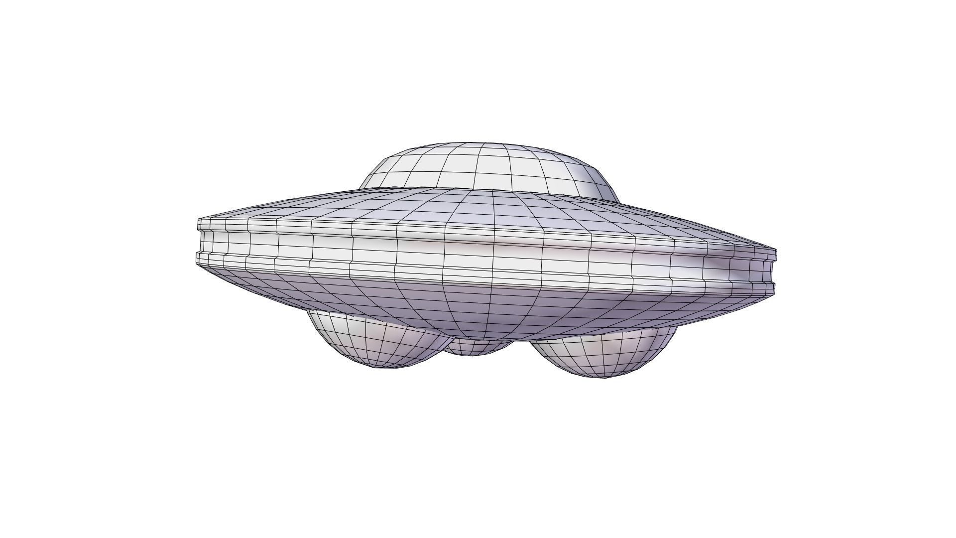 Low Poly Animated UFO With PBR Material Low-poly 3D model_7