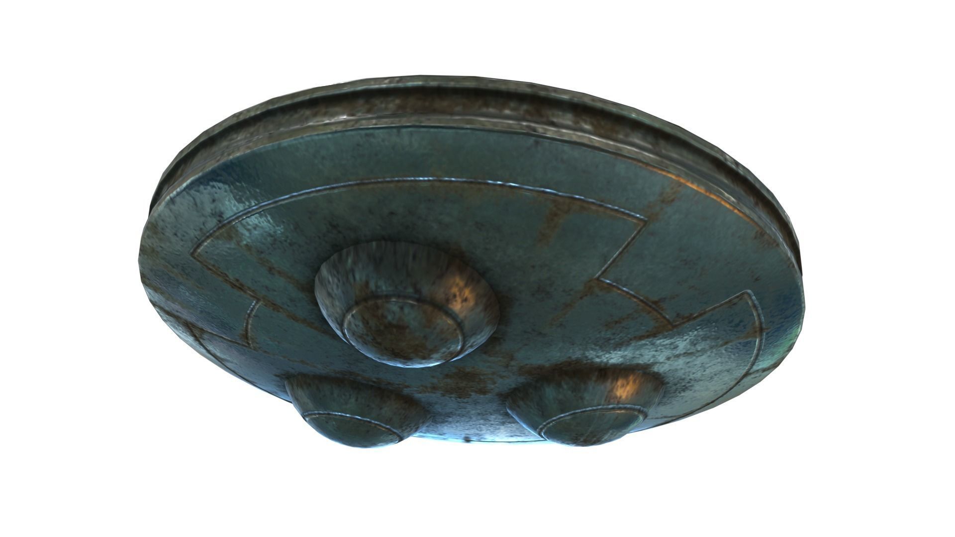 Low Poly Animated UFO With PBR Material Low-poly 3D model_4