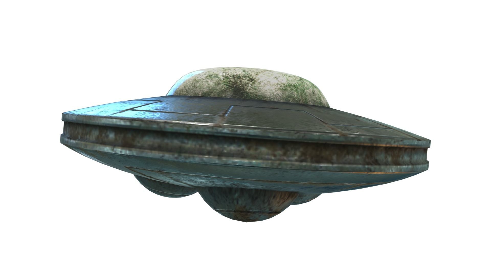 Low Poly Animated UFO With PBR Material Low-poly 3D model_2