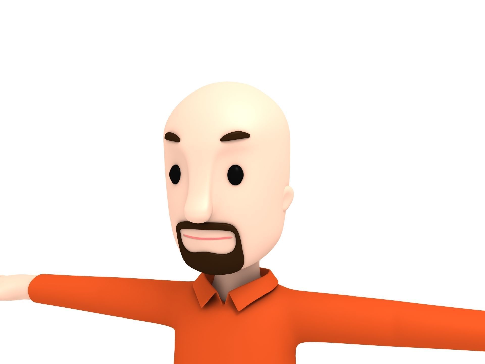 CartoonMan004 Prisoner 3D model_4