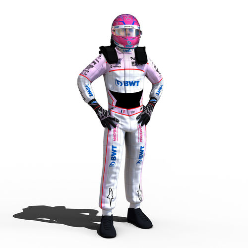 Esteban Ocon 2018 Low-poly 3D model