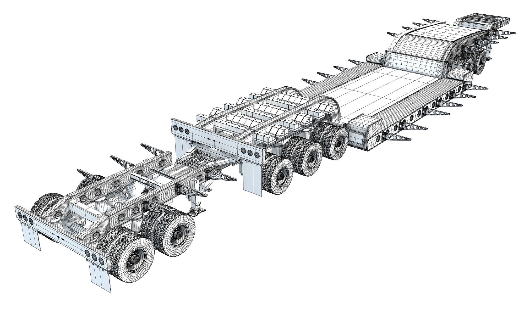 Lowboy Trailer 3D model_19