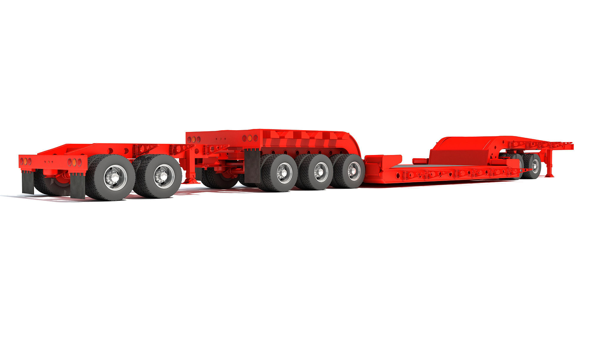 Lowboy Trailer 3D model_7