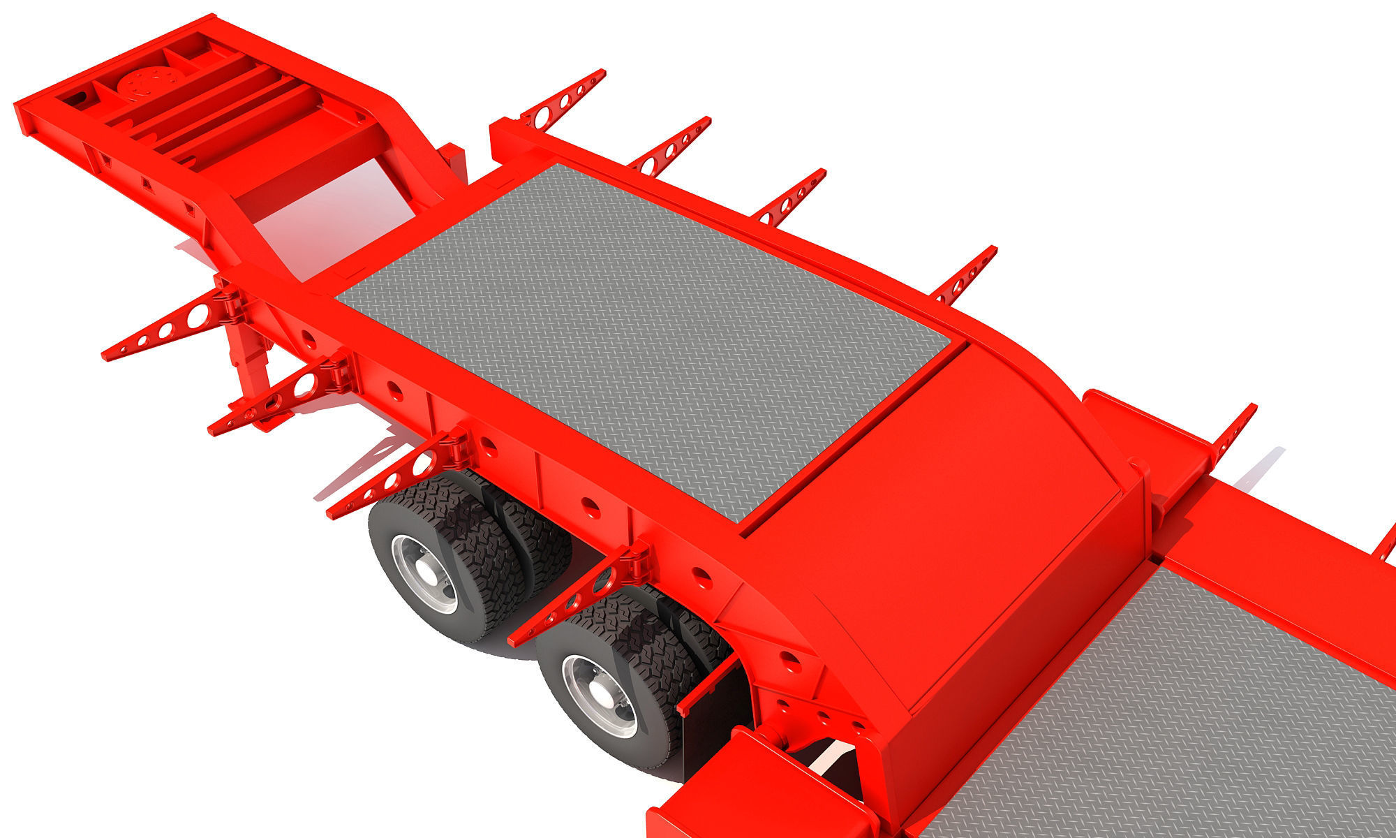 Lowboy Trailer 3D model_12