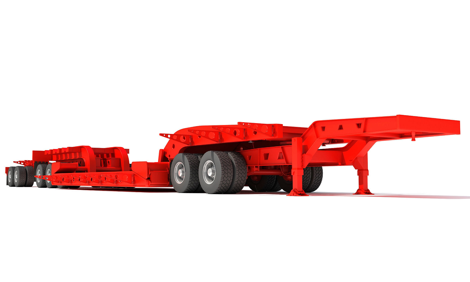 Lowboy Trailer 3D model_11