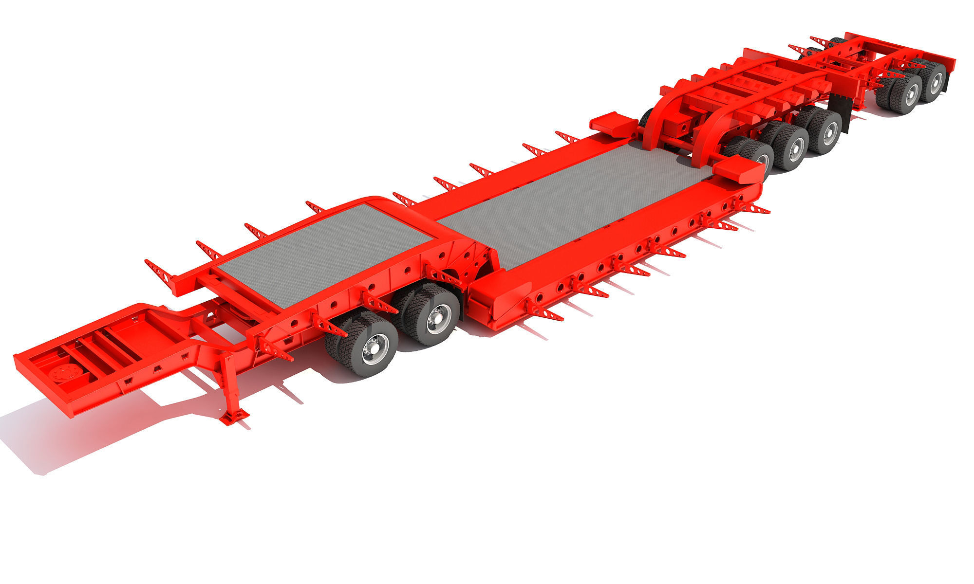 Lowboy Trailer 3D model_2