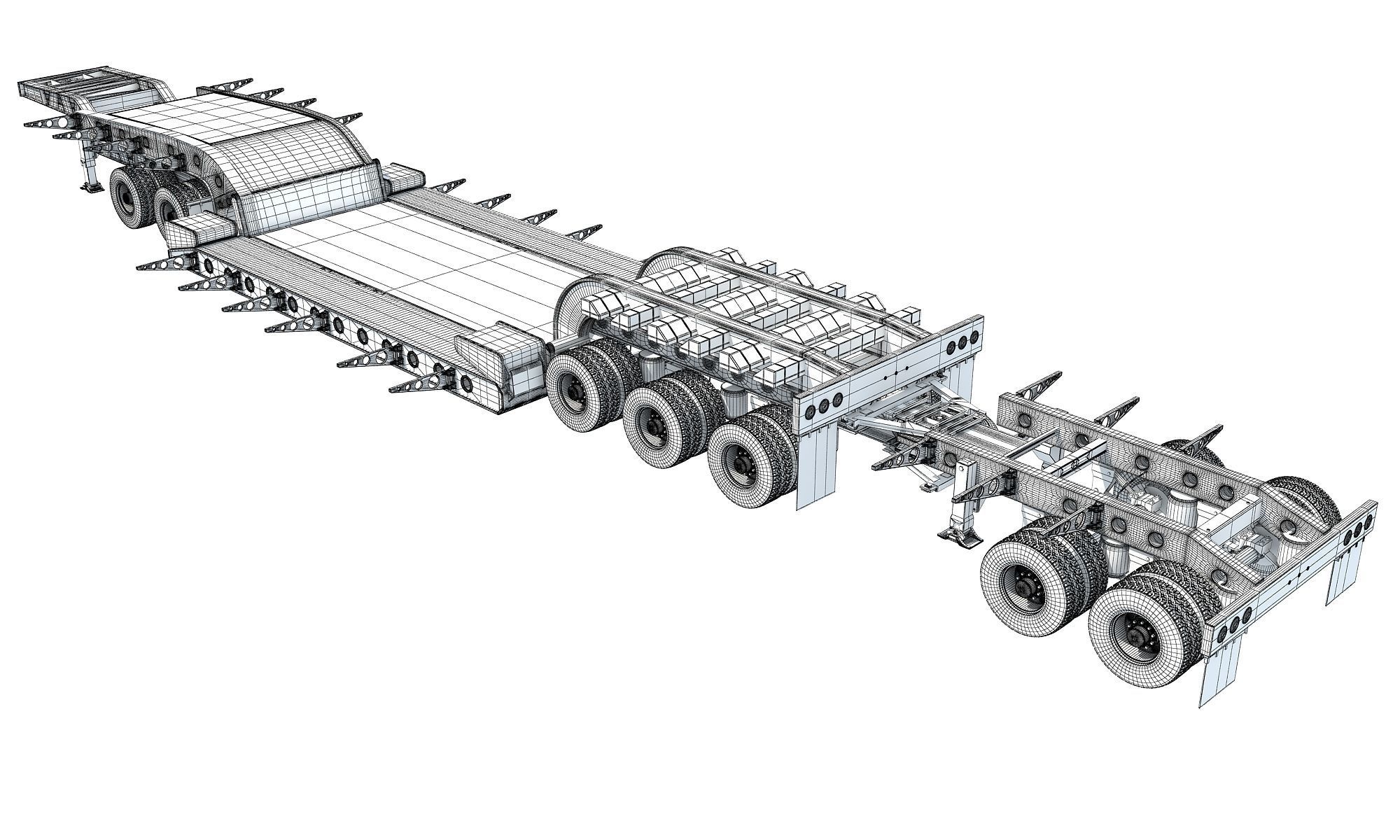 Lowboy Trailer 3D model_20