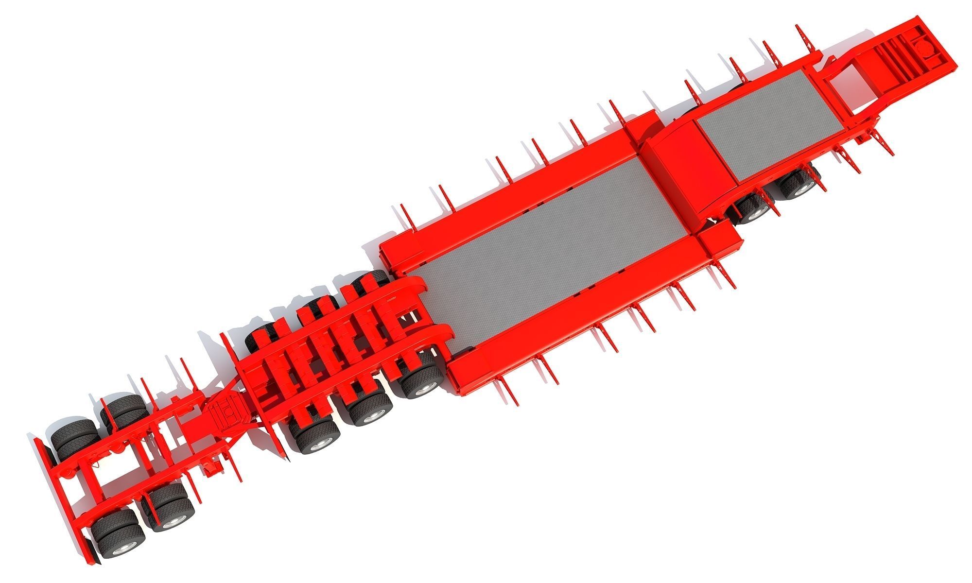 Lowboy Trailer 3D model_8