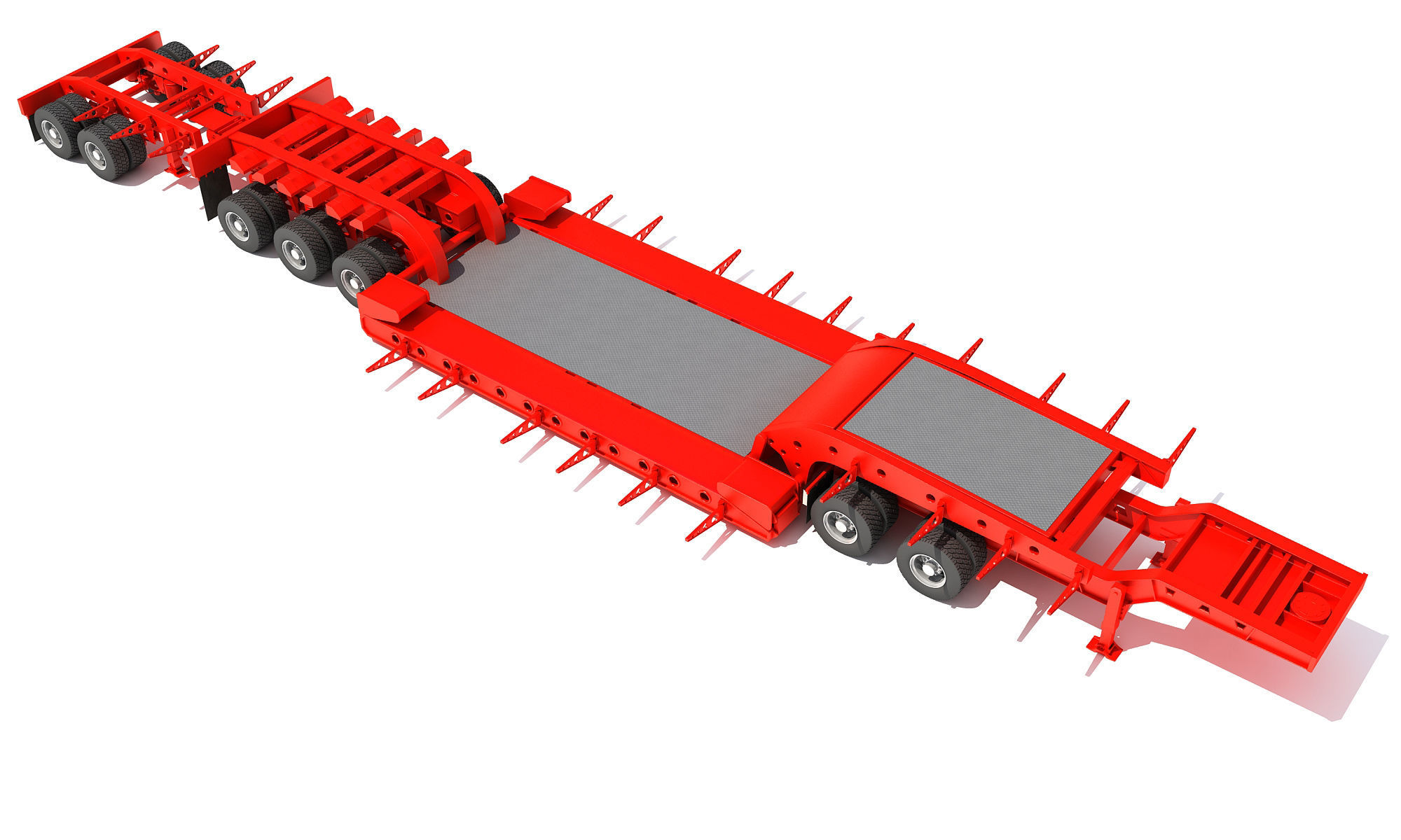 Lowboy Trailer 3D model_10