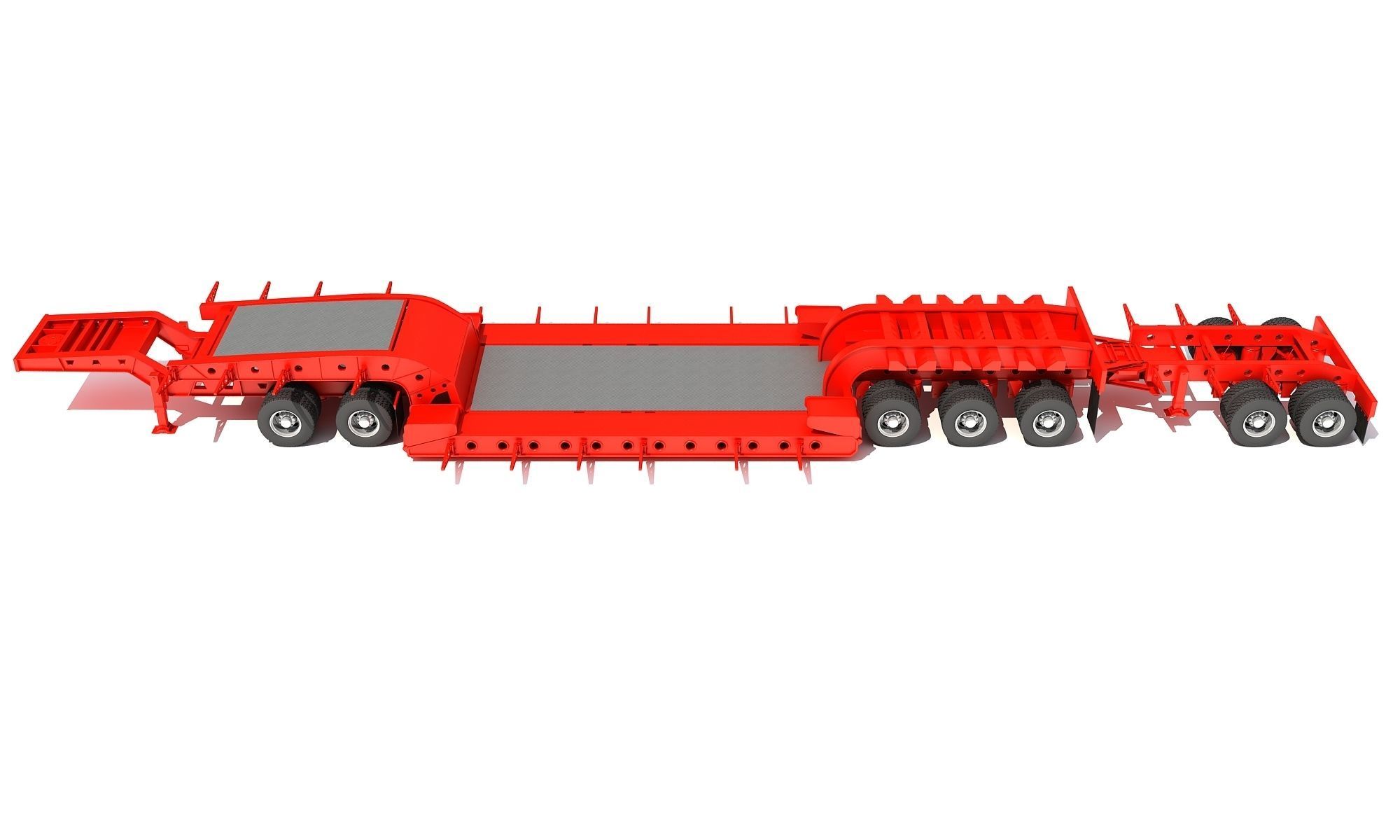 Lowboy Trailer 3D model_4