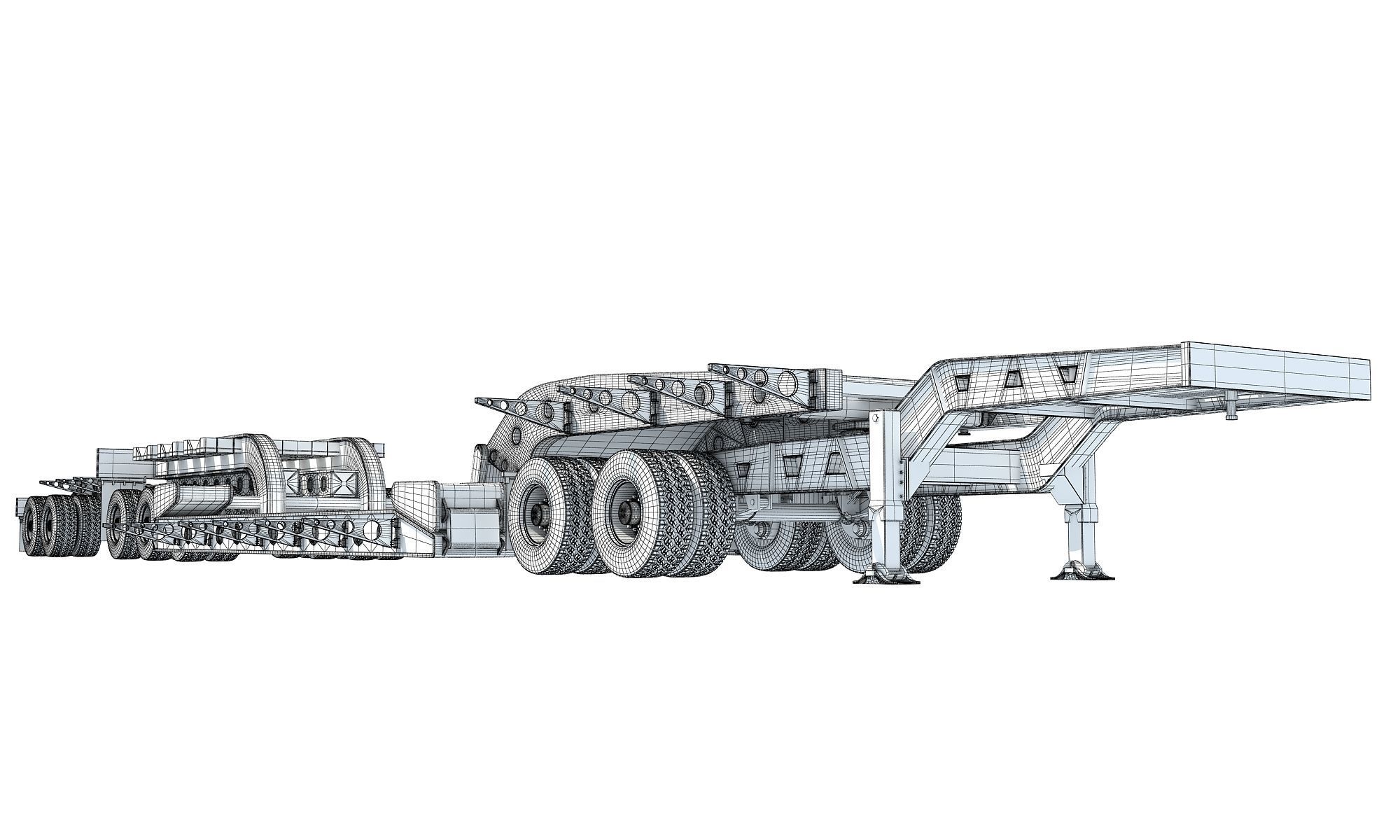 Lowboy Trailer 3D model_16