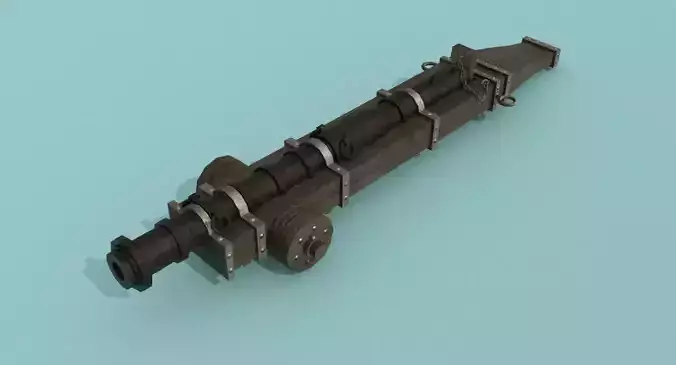 Cannon Falconete Wheel Low-poly 3D model