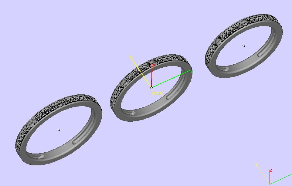 Band-match diamond ring 3d model 3 sizes  N0295 3D print model_8