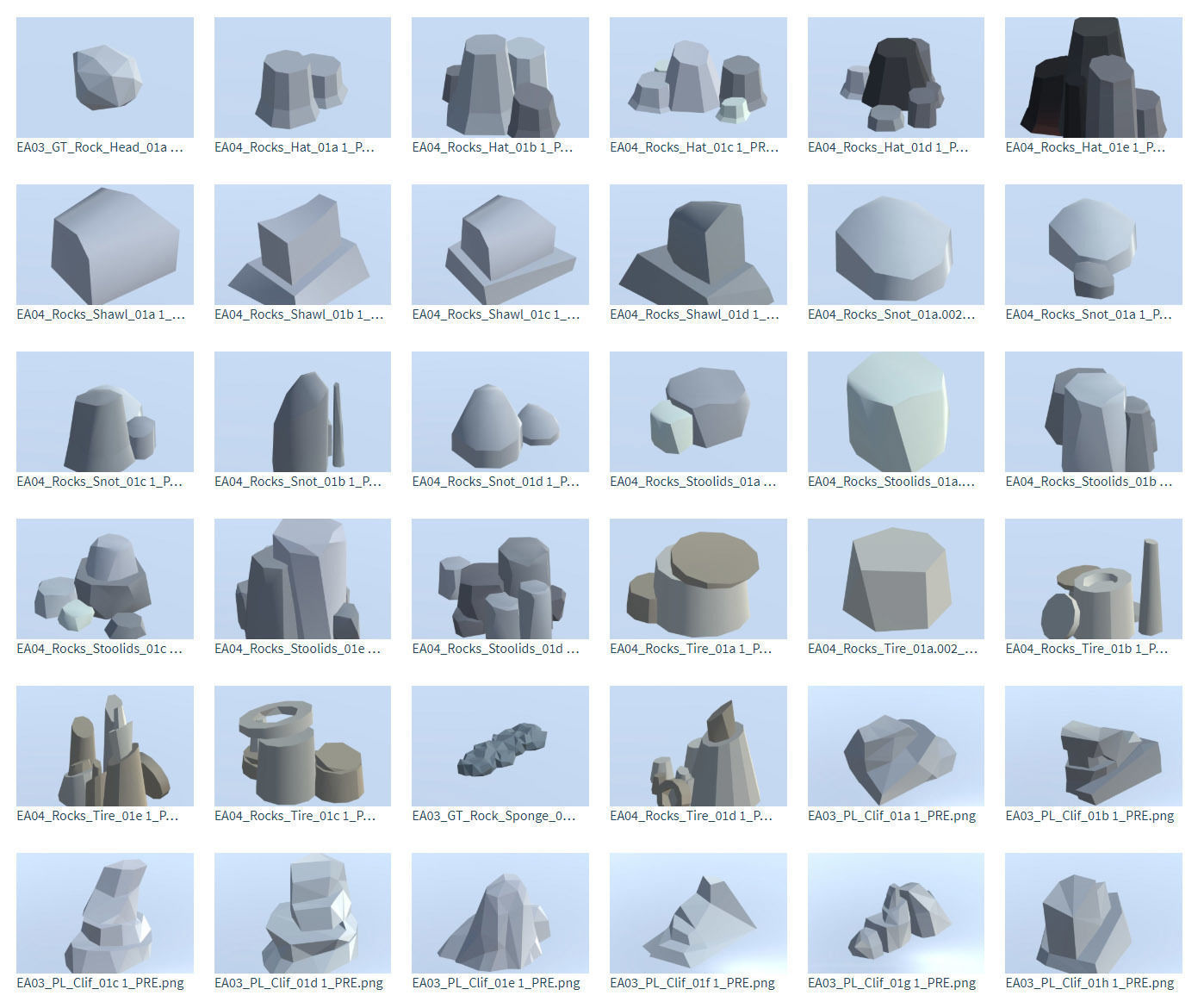 Low Poly Nature Project - 100  Rocks Stones and Clifs Low-poly 3D model_3