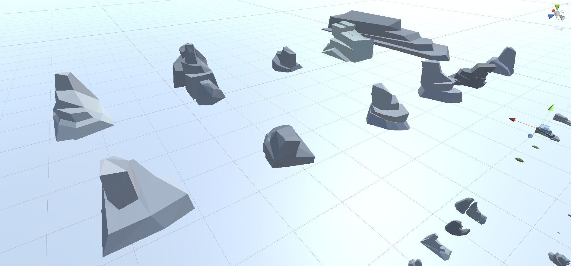 Low Poly Nature Project - 100  Rocks Stones and Clifs Low-poly 3D model_111