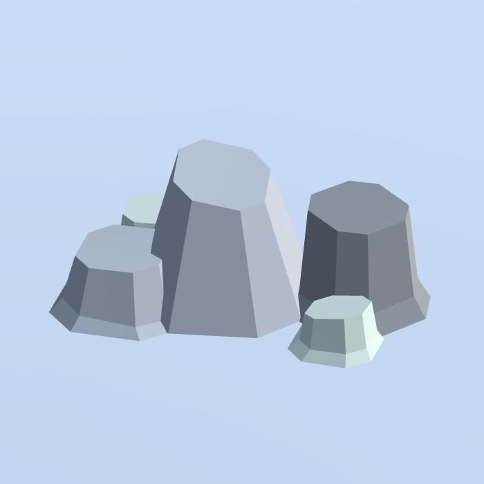 Low Poly Nature Project - 100  Rocks Stones and Clifs Low-poly 3D model_28