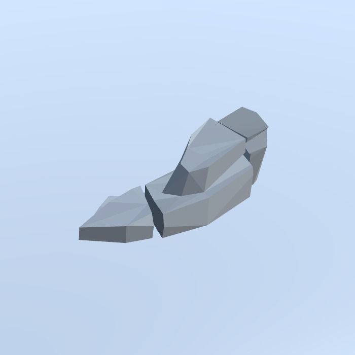 Low Poly Nature Project - 100  Rocks Stones and Clifs Low-poly 3D model_13