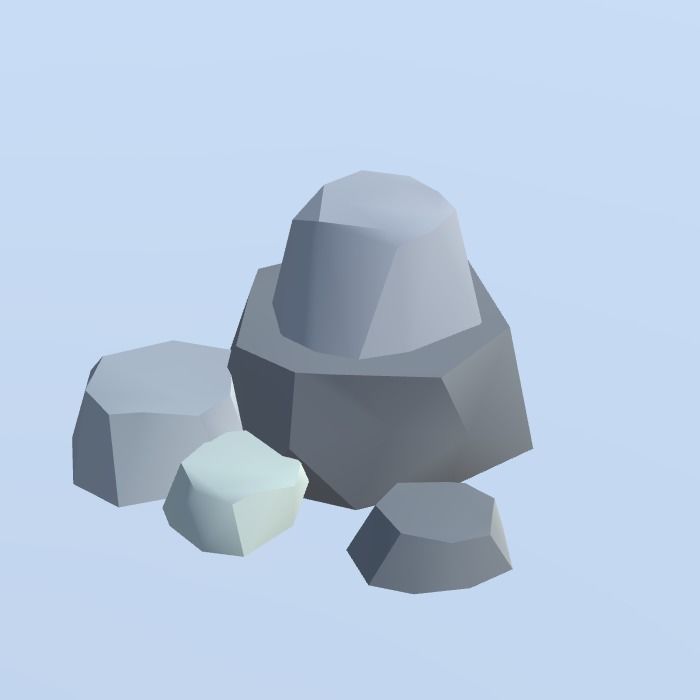 Low Poly Nature Project - 100  Rocks Stones and Clifs Low-poly 3D model_54