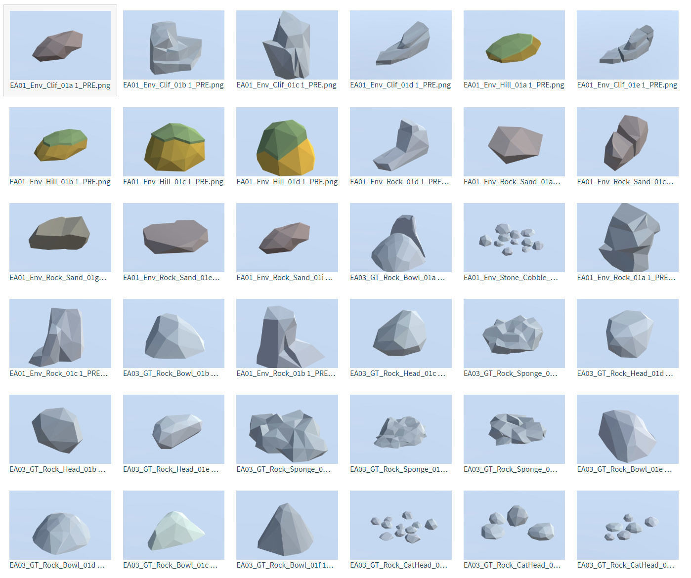 Low Poly Nature Project - 100  Rocks Stones and Clifs Low-poly 3D model_1