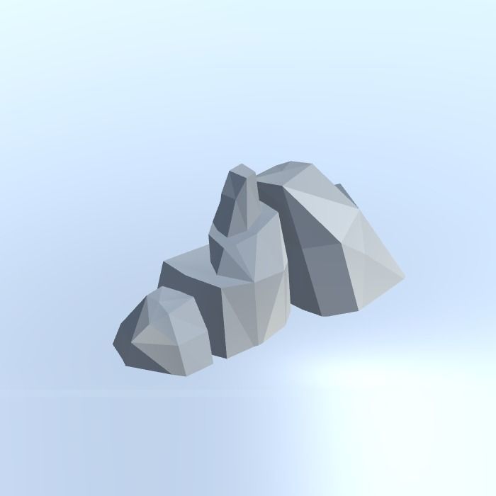 Low Poly Nature Project - 100  Rocks Stones and Clifs Low-poly 3D model_64