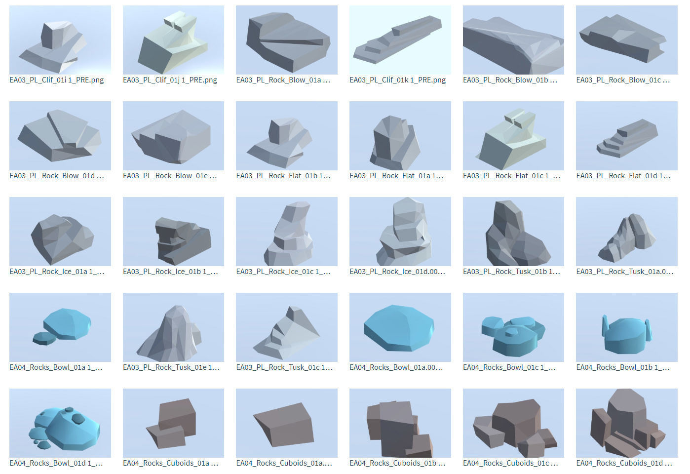Low Poly Nature Project - 100  Rocks Stones and Clifs Low-poly 3D model_2