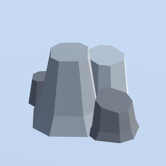 Low Poly Nature Project - 100  Rocks Stones and Clifs Low-poly 3D model_27