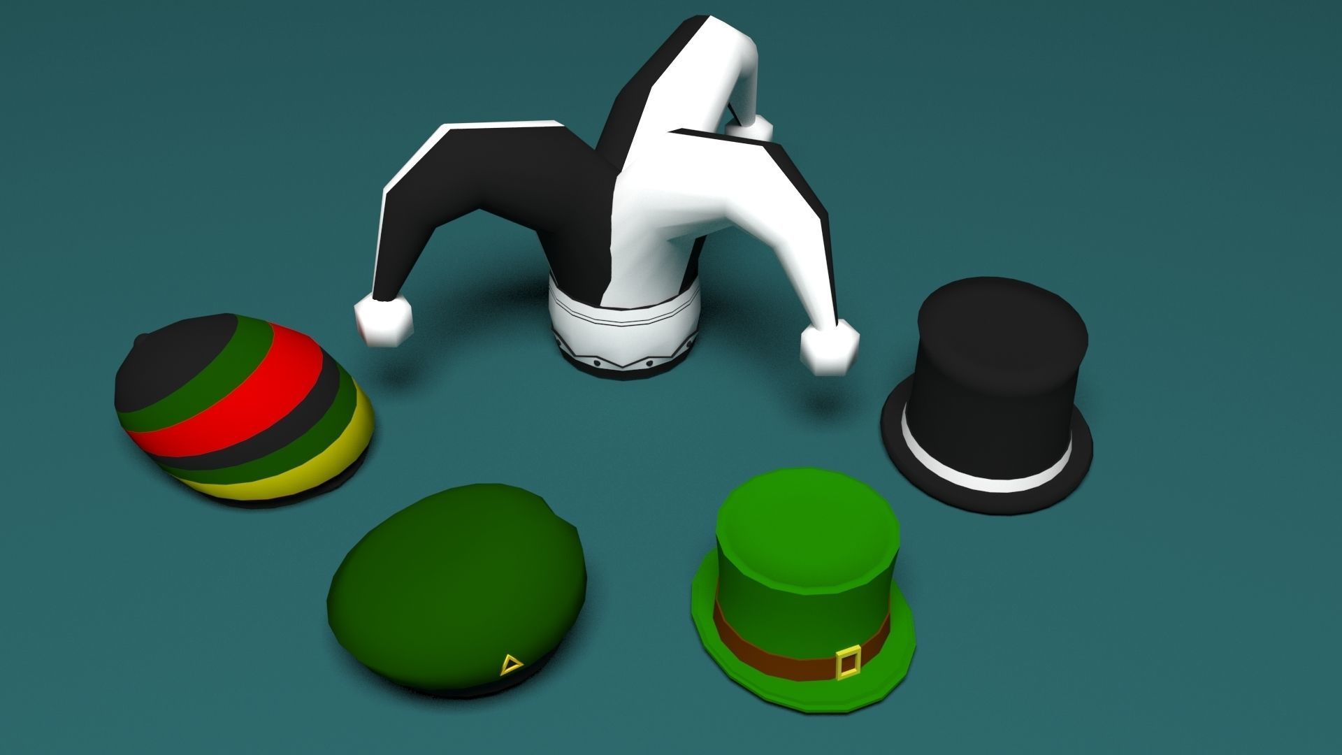 45 Low poly hats 3D Model Collection_2