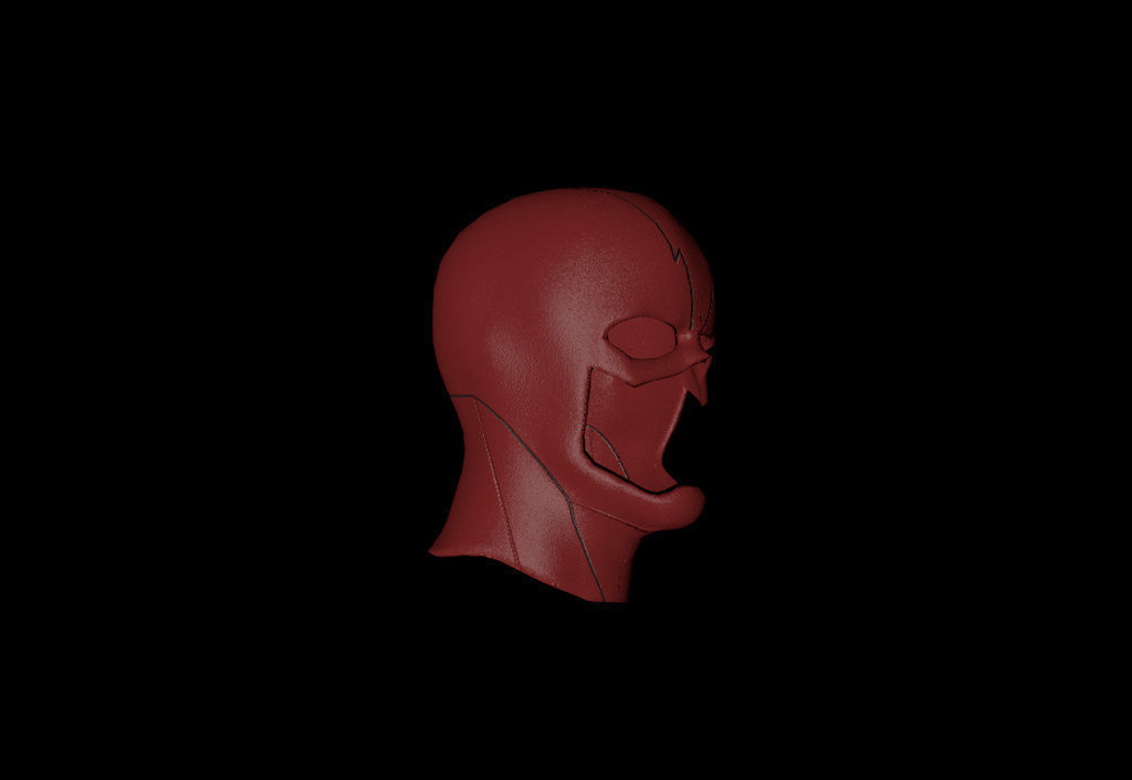 The Flash Season 4 Cowl Low-poly 3D model_3