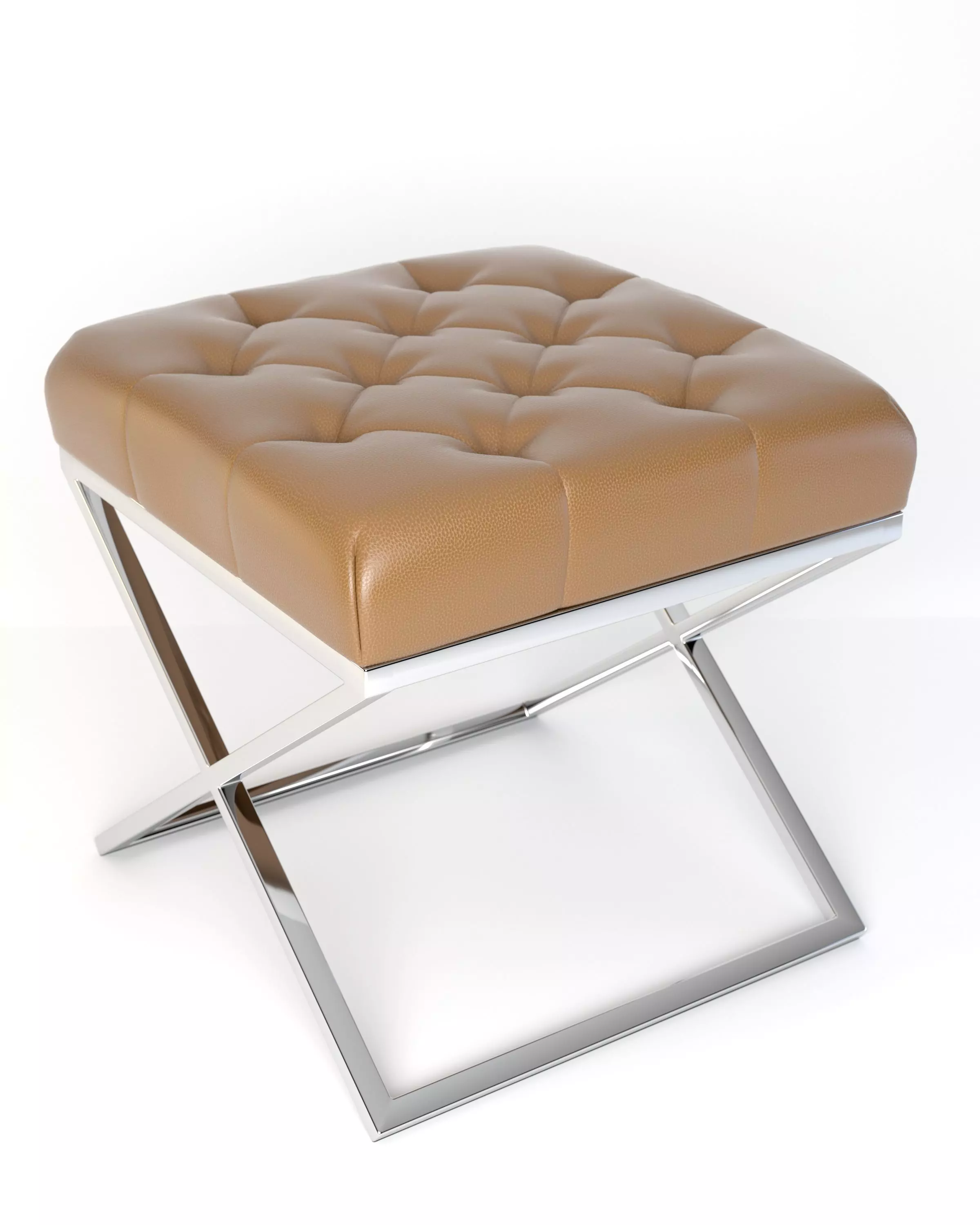 elegant quilted pouf Free 3D model