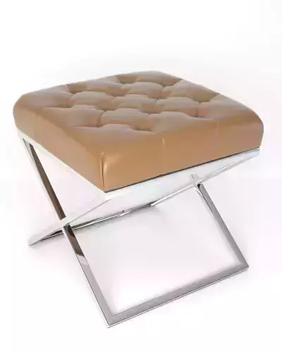 elegant quilted pouf Free 3D model