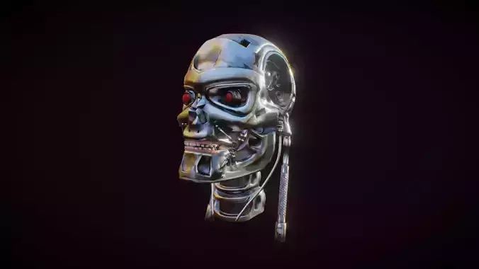 T-800 robot skull Free low-poly 3D model