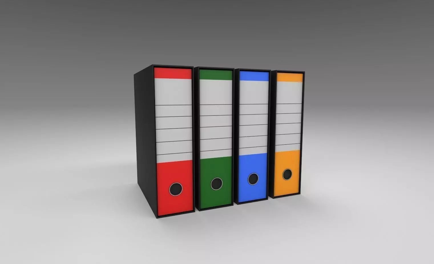 Office binders Low-poly 3D model
