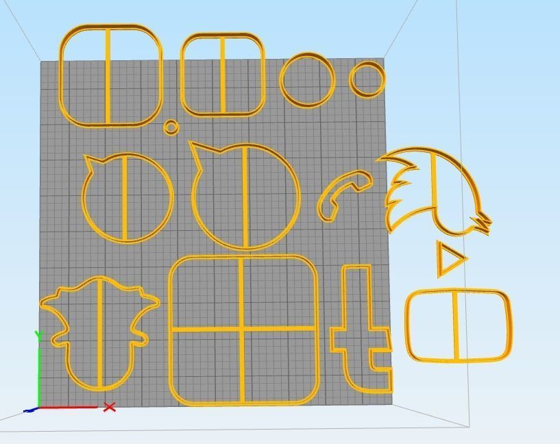 Social Network Cookie Cutters Fb Ig Twitter Snapchat Whatsapp 3D print model_2